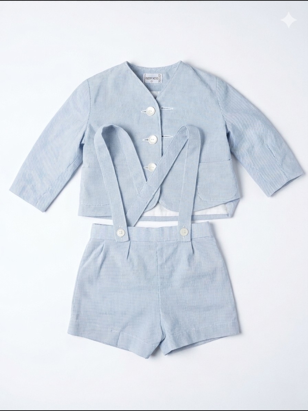 Rare Vintage 1950s Merry Mites 2-Piece Seersucker Suit Set | Toddler Size 2T
